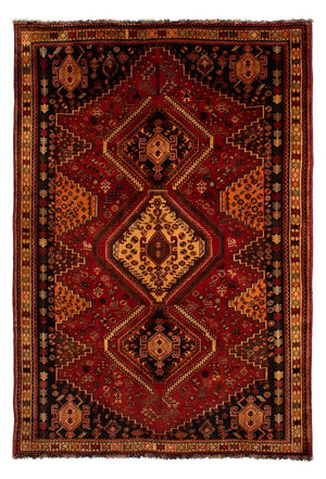 Persisk tæppe - Nomadisk - 290 x 186 cm - mørkerød