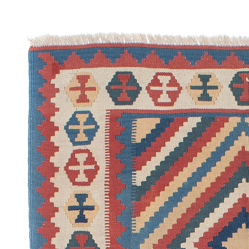 Kelim-tæppe - orientalsk - 183 x 124 cm - blå
