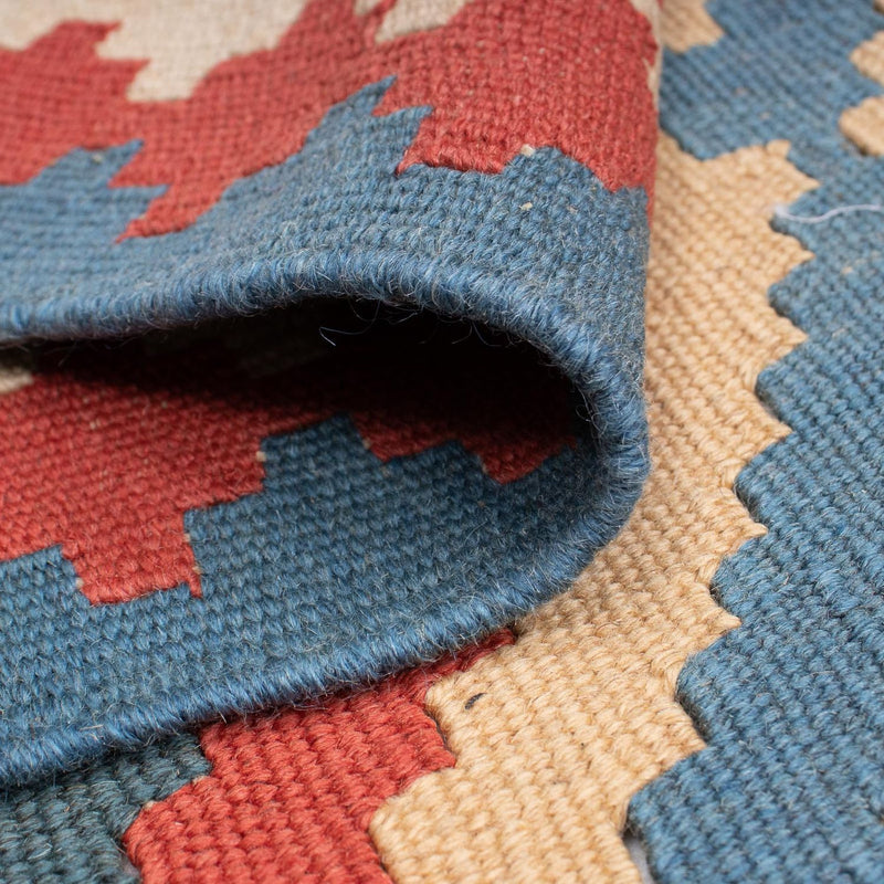 Kelim-tæppe - orientalsk - 183 x 124 cm - blå