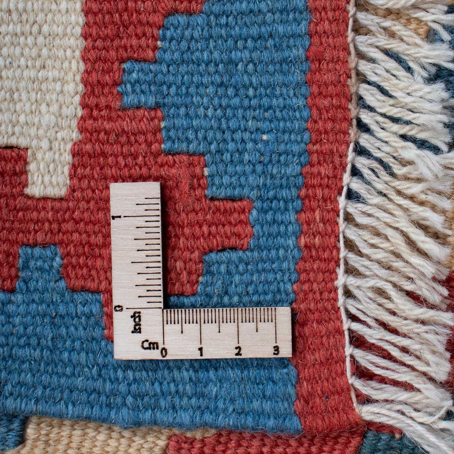 Kelim-tæppe - orientalsk - 183 x 124 cm - blå