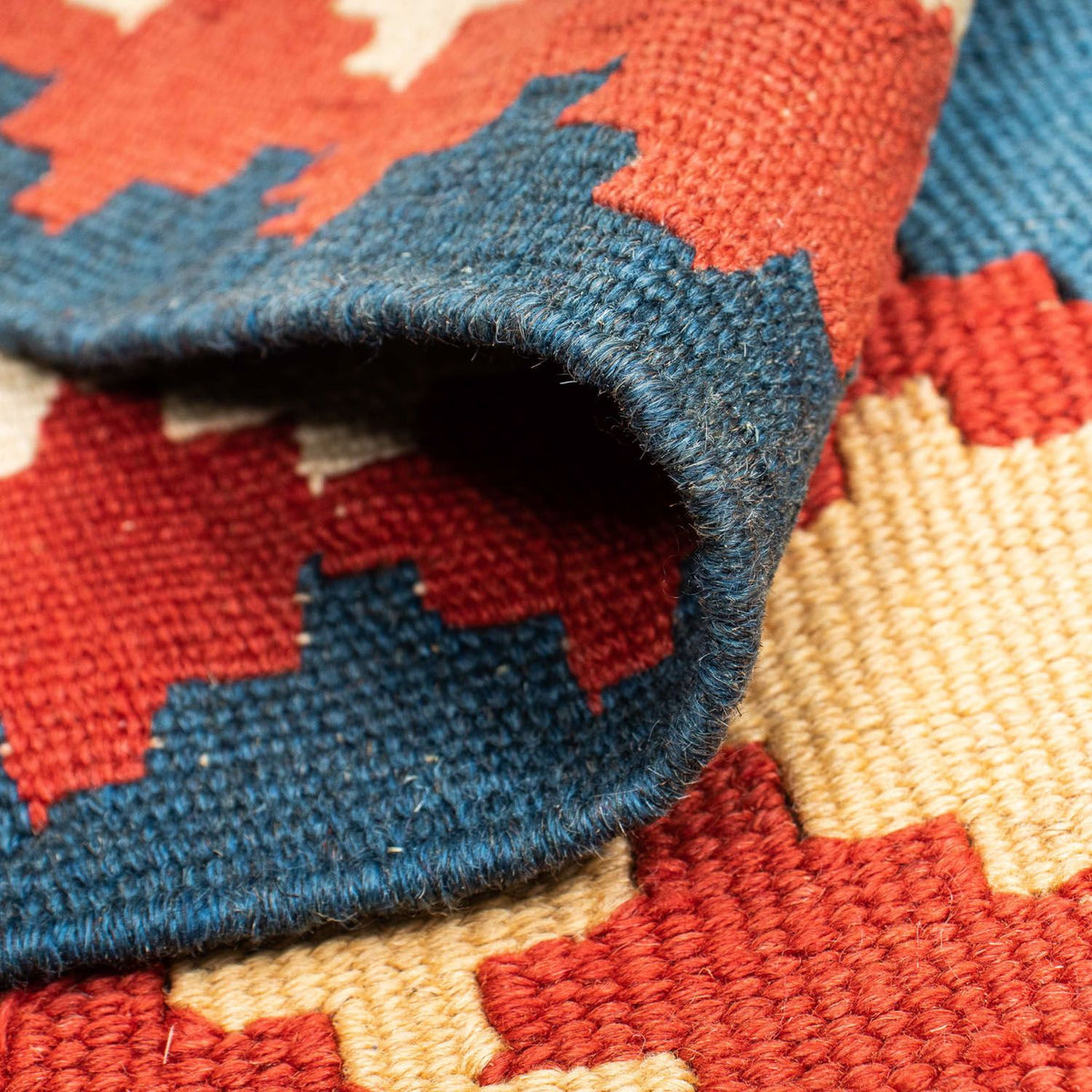 Kelim-tæppe - orientalsk - 177 x 117 cm - blå