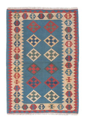 Kelim-tæppe - orientalsk - 170 x 117 cm - blå