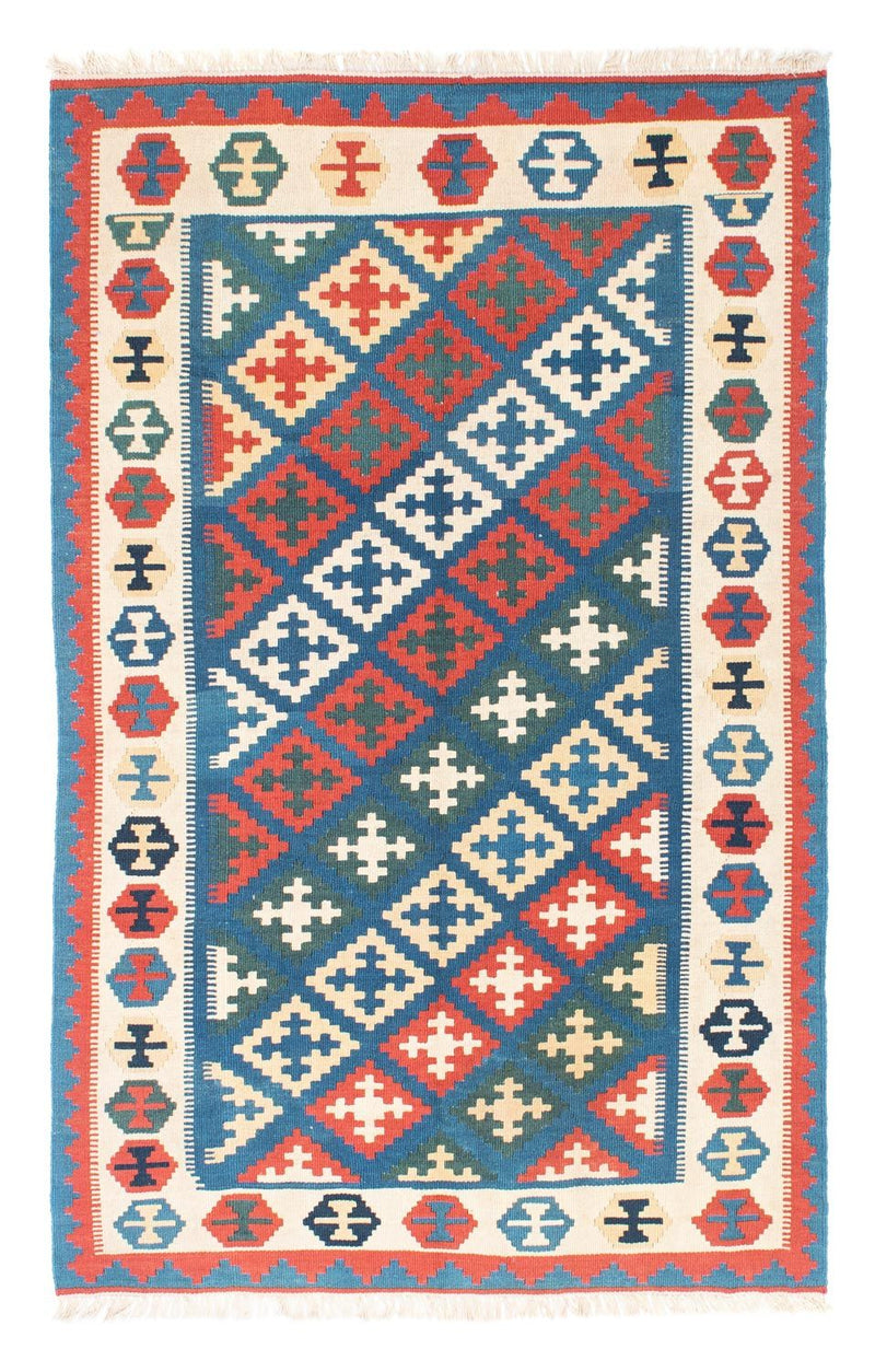 Kelim-tæppe - orientalsk - 185 x 112 cm - blå