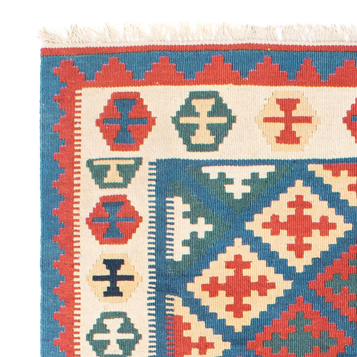 Kelim-tæppe - orientalsk - 185 x 112 cm - blå