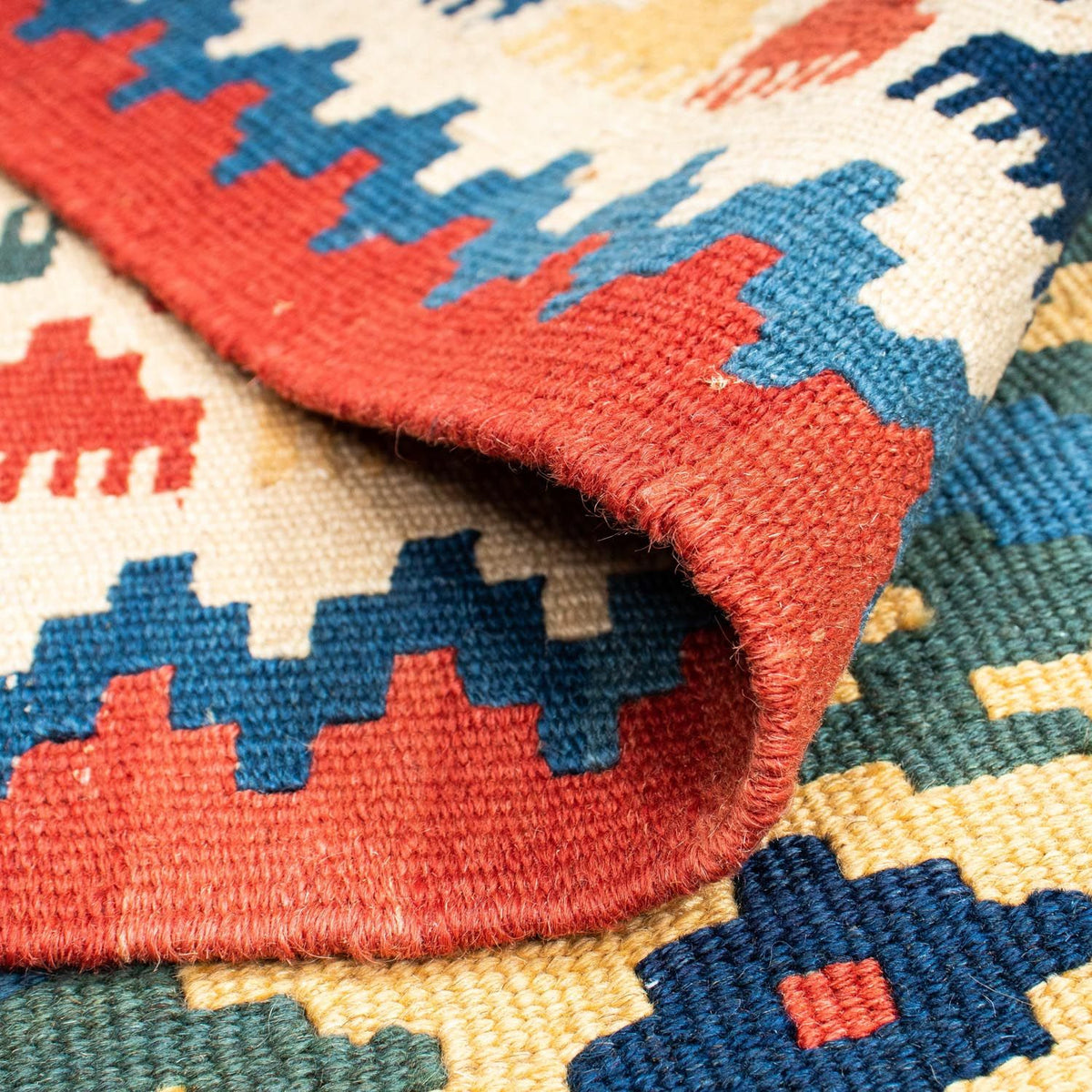 Kelim-tæppe - orientalsk - 182 x 122 cm - blå