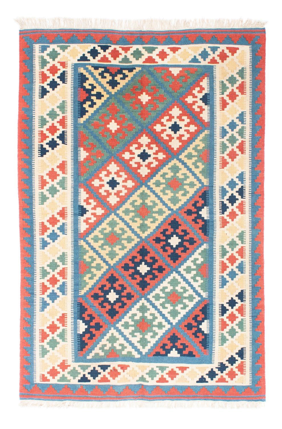 Kelim-tæppe - orientalsk - 173 x 130 cm - blå