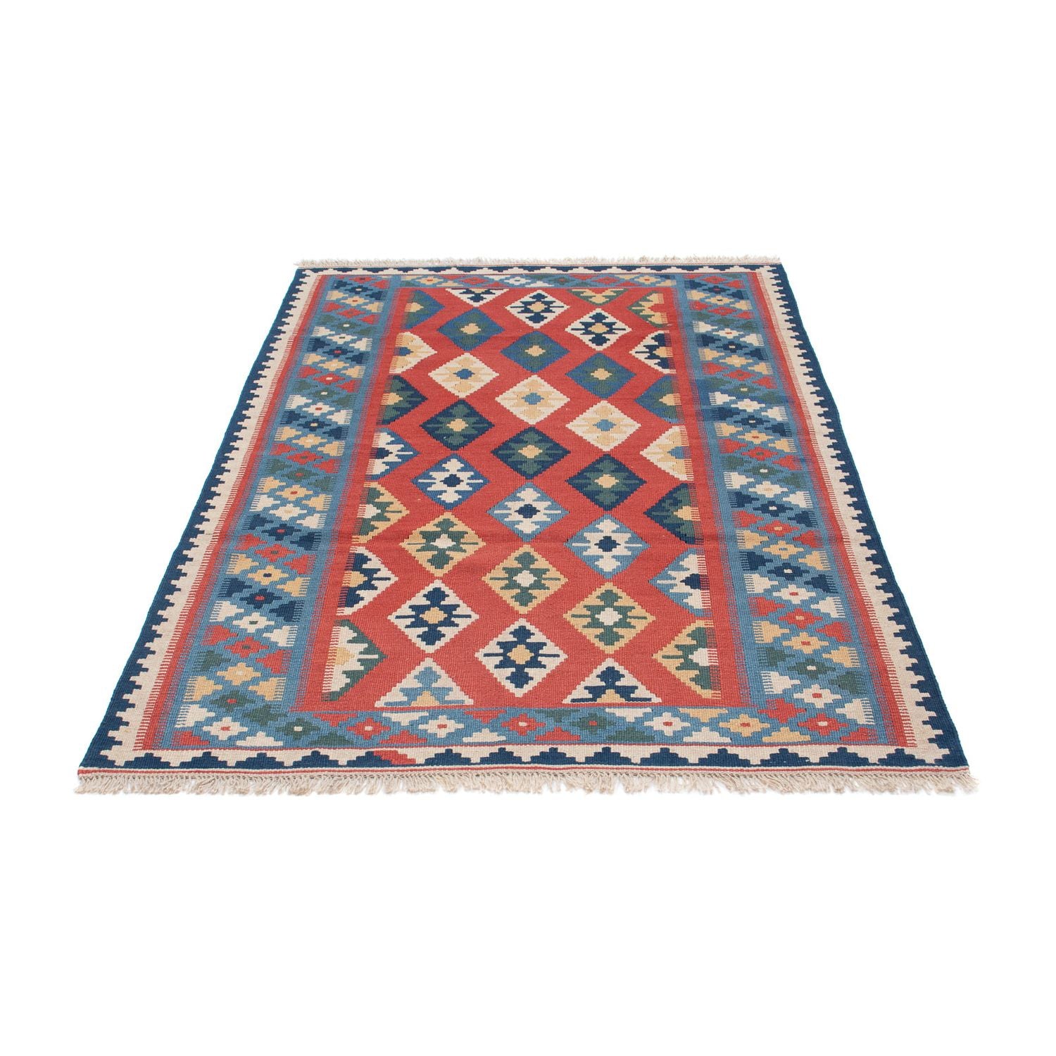 Kelim-tæppe - orientalsk - 177 x 117 cm - blå
