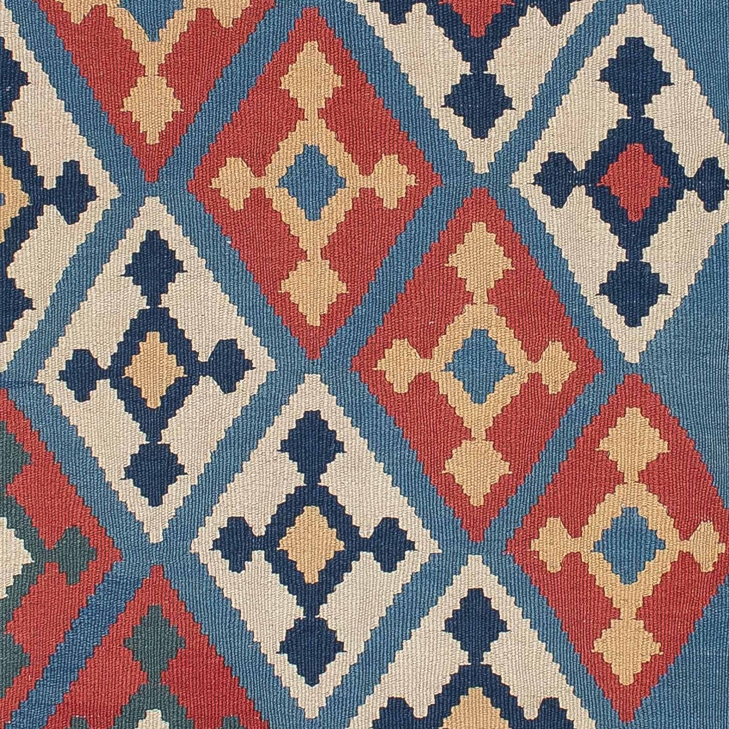 Kelim-tæppe - orientalsk - 183 x 123 cm - blå