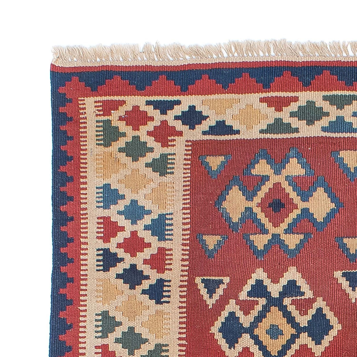 Kelim-tæppe - orientalsk - 156 x 105 cm - mørkerød