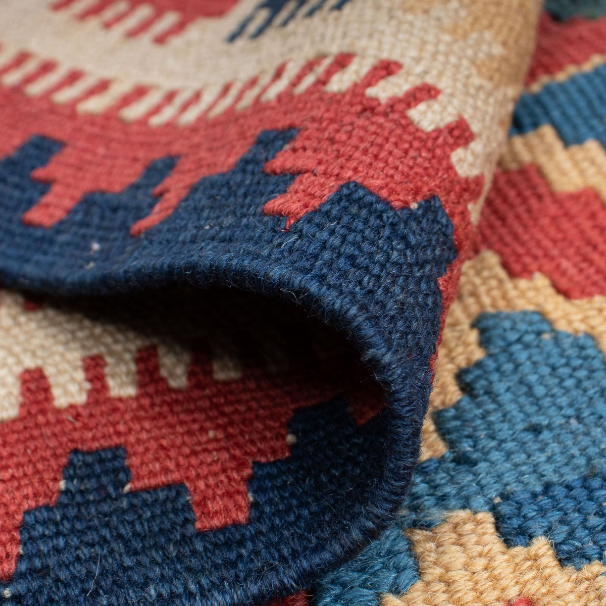 Kelim-tæppe - orientalsk - 156 x 105 cm - mørkerød