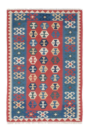 Kelim-tæppe - orientalsk - 167 x 113 cm - blå
