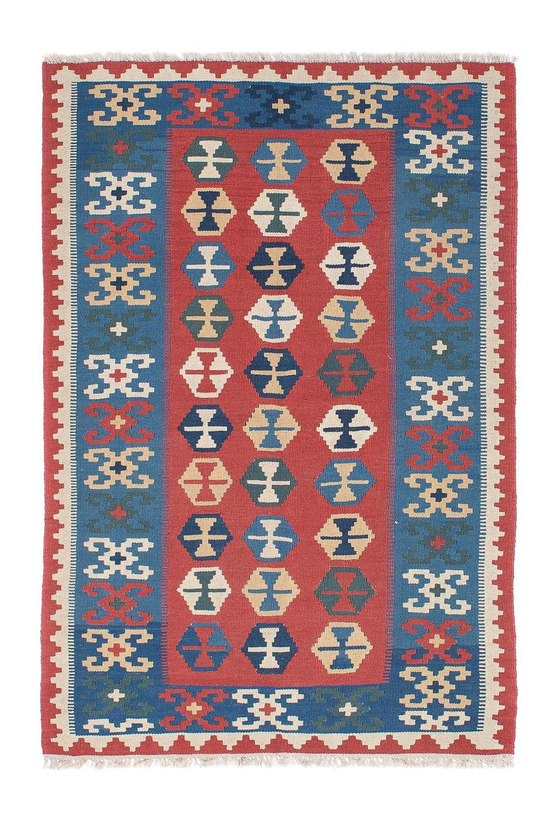 Kelim-tæppe - orientalsk - 167 x 113 cm - blå