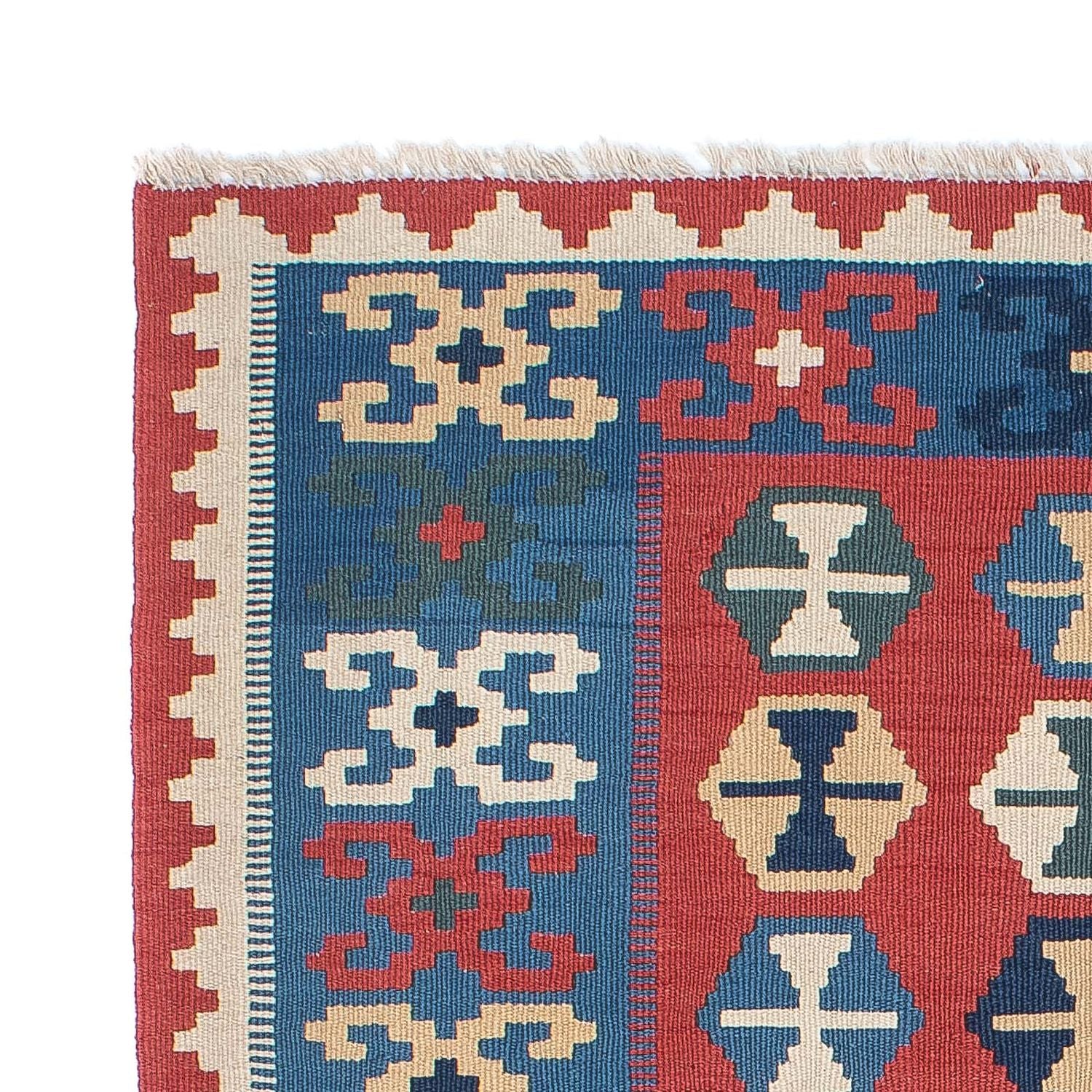 Kelim-tæppe - orientalsk - 167 x 113 cm - blå