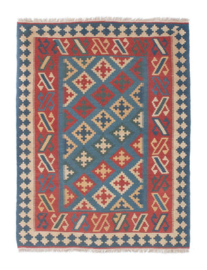Kelim-tæppe - orientalsk - 178 x 128 cm - blå