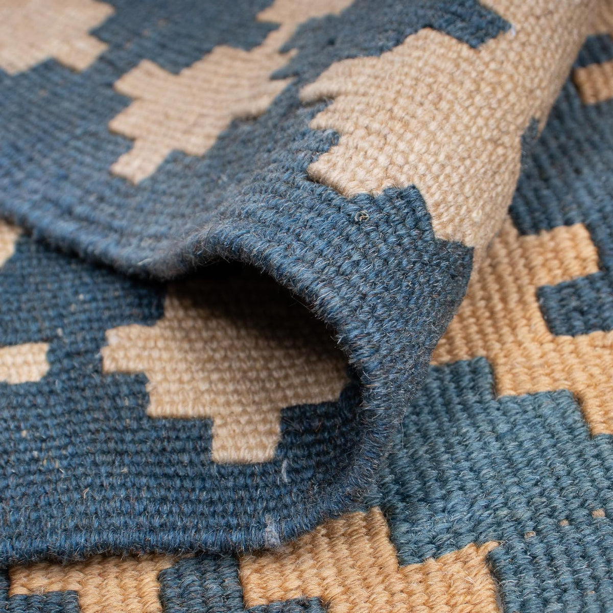 Kelim-tæppe - orientalsk - 178 x 128 cm - blå