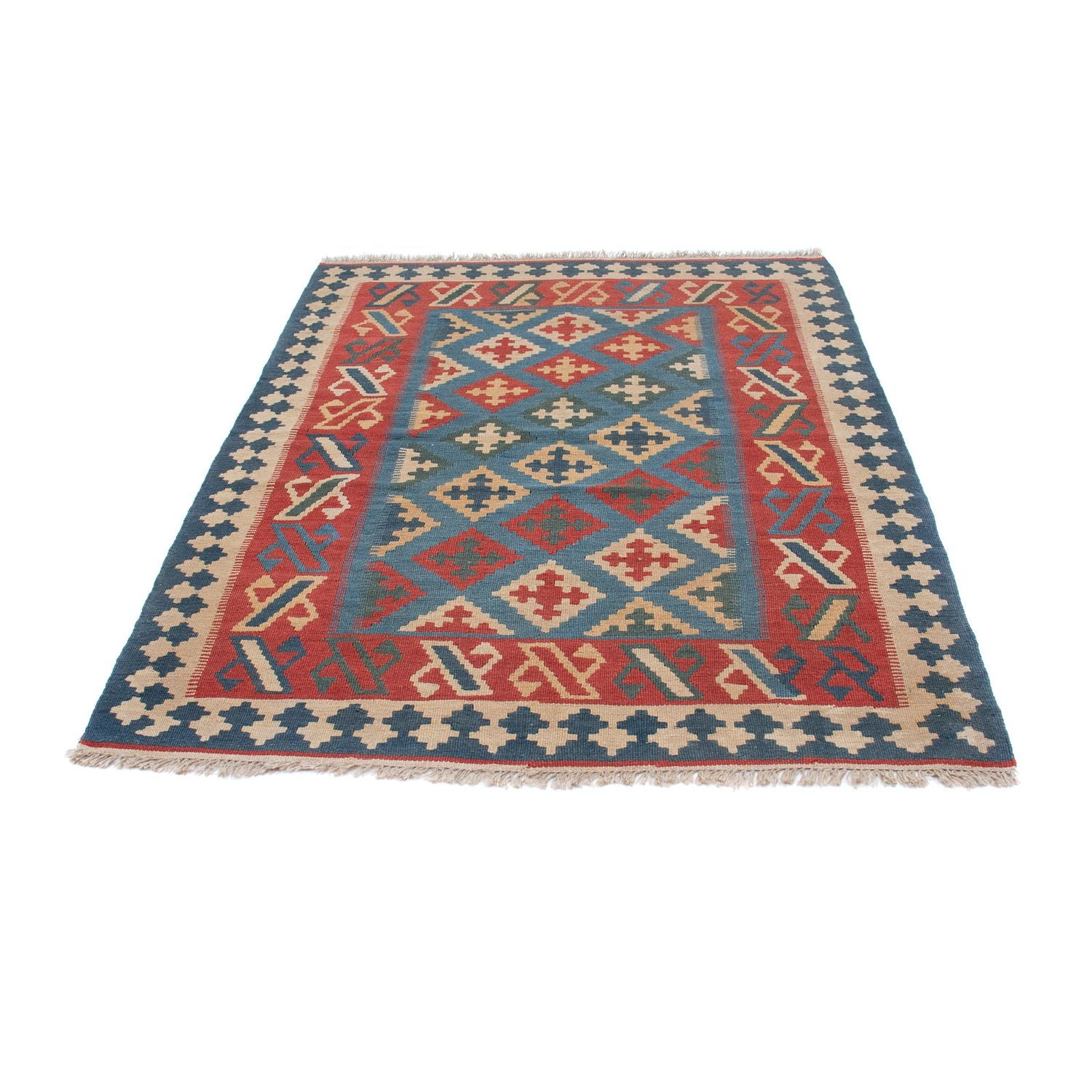 Kelim-tæppe - orientalsk - 178 x 128 cm - blå