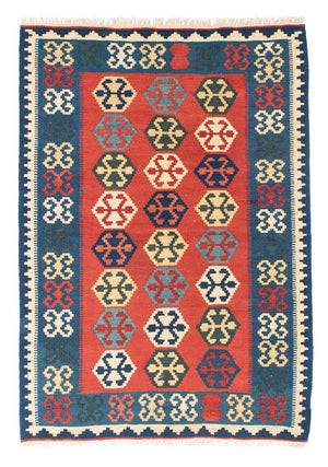 Kelim-tæppe - orientalsk - 152 x 106 cm - rød