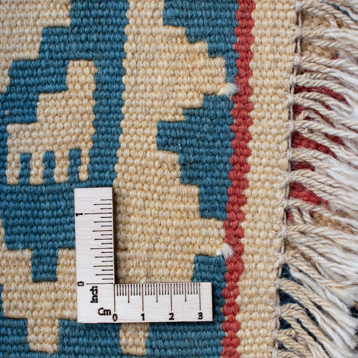 Kelim-tæppe - orientalsk - 155 x 117 cm - blå