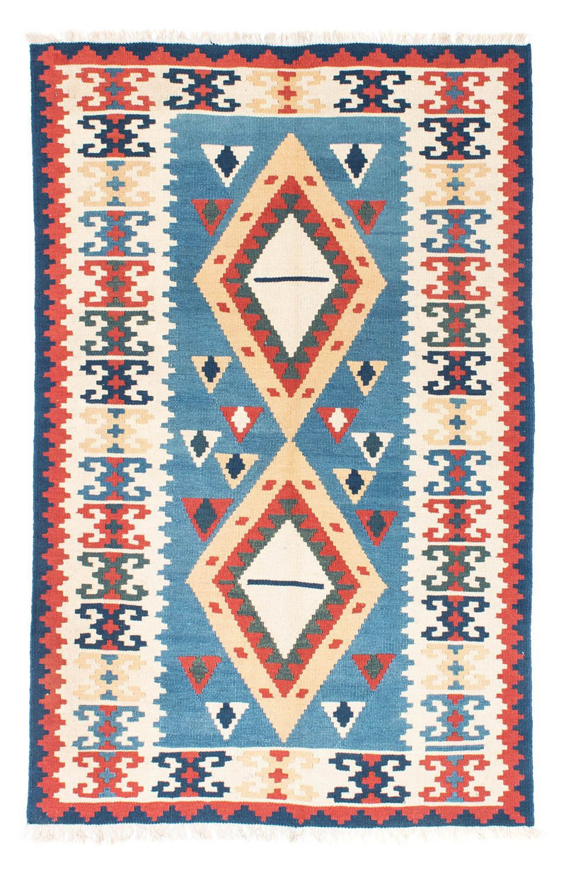 Kelim-tæppe - orientalsk - 183 x 116 cm - turkis