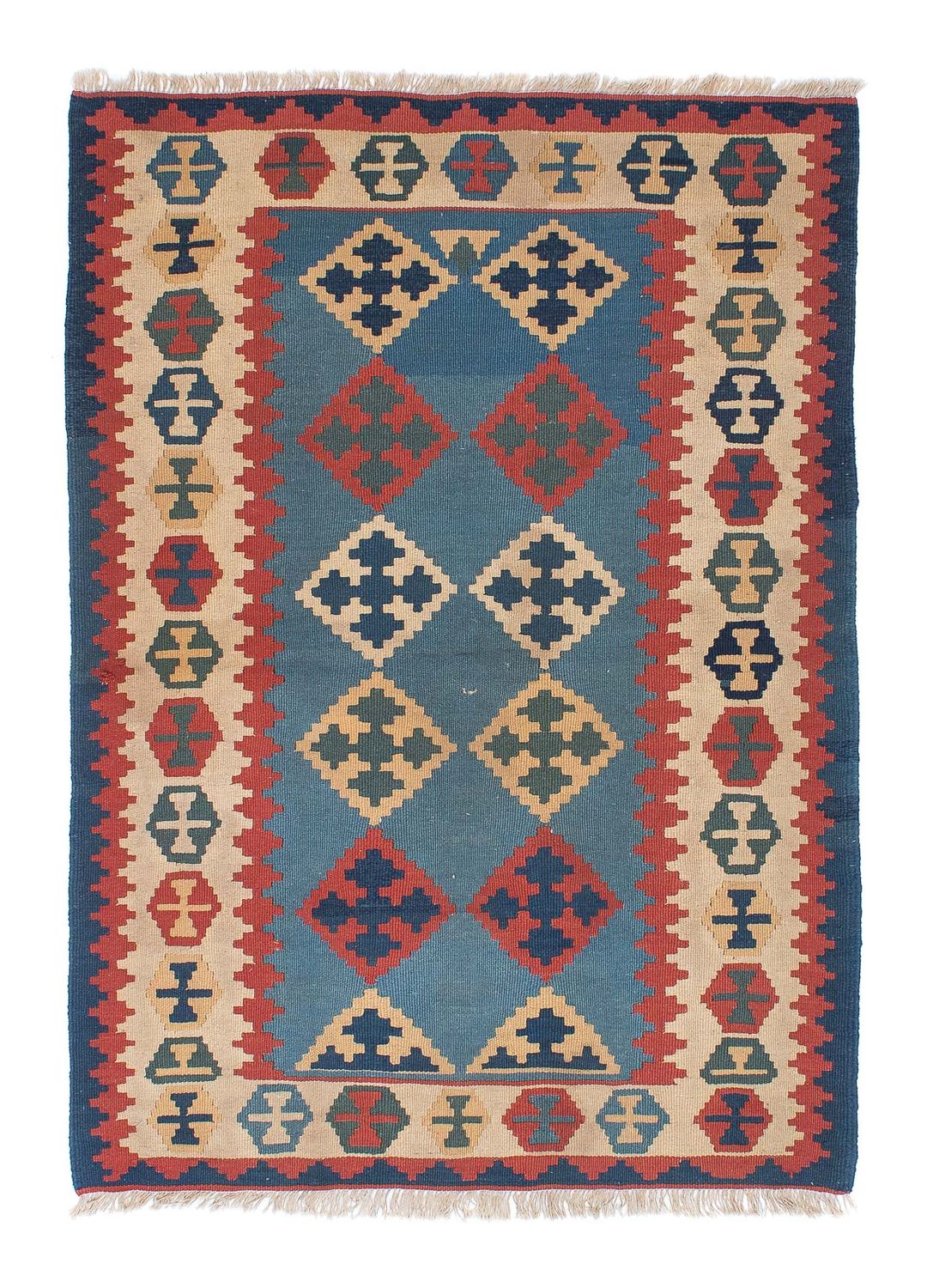Kelim-tæppe - orientalsk - 171 x 118 cm - blå