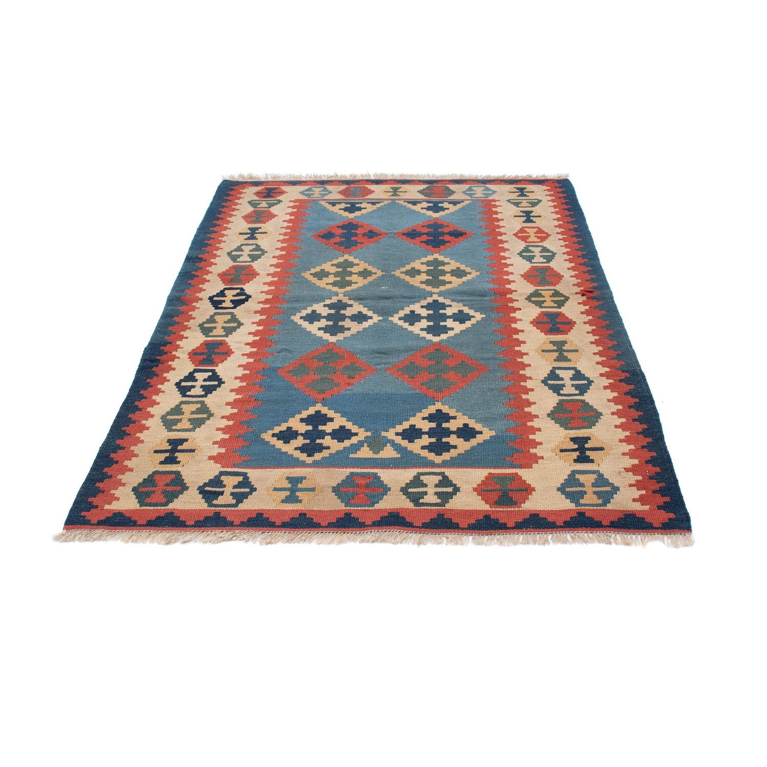 Kelim-tæppe - orientalsk - 171 x 118 cm - blå