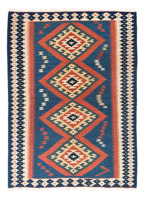 Kelim-tæppe - orientalsk - 143 x 108 cm - blå