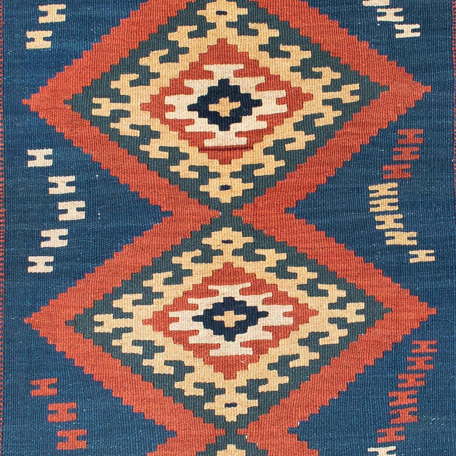 Kelim-tæppe - orientalsk - 143 x 108 cm - blå
