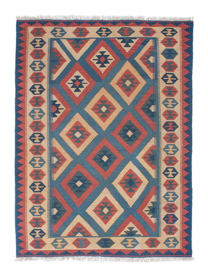 Kelim-tæppe - orientalsk - 172 x 125 cm - blå