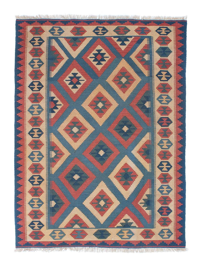 Kelim-tæppe - orientalsk - 172 x 125 cm - blå