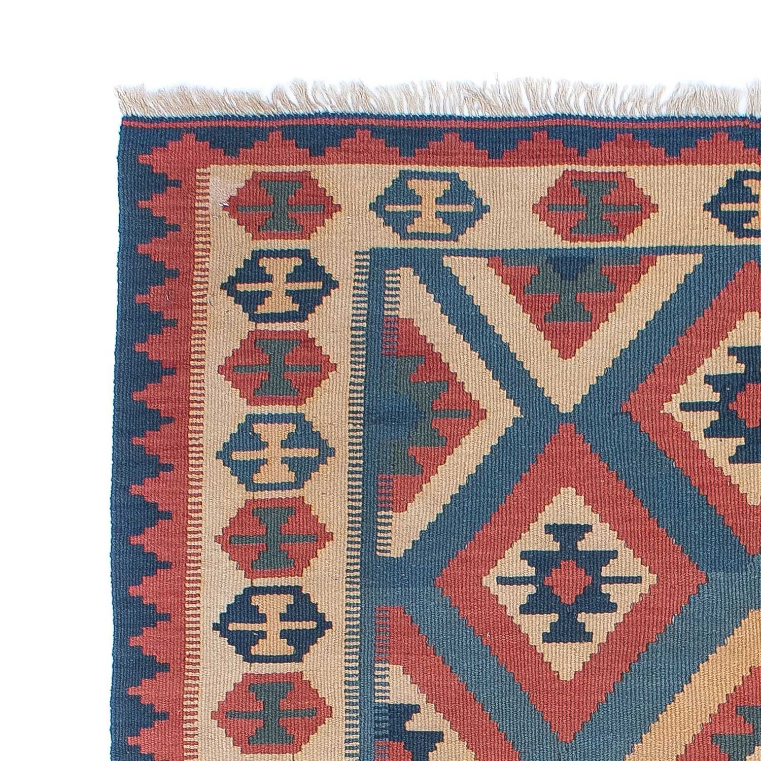 Kelim-tæppe - orientalsk - 172 x 125 cm - blå