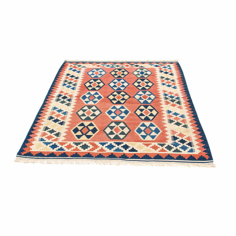 Kelim-tæppe - orientalsk firkantet  - 148 x 121 cm - rust