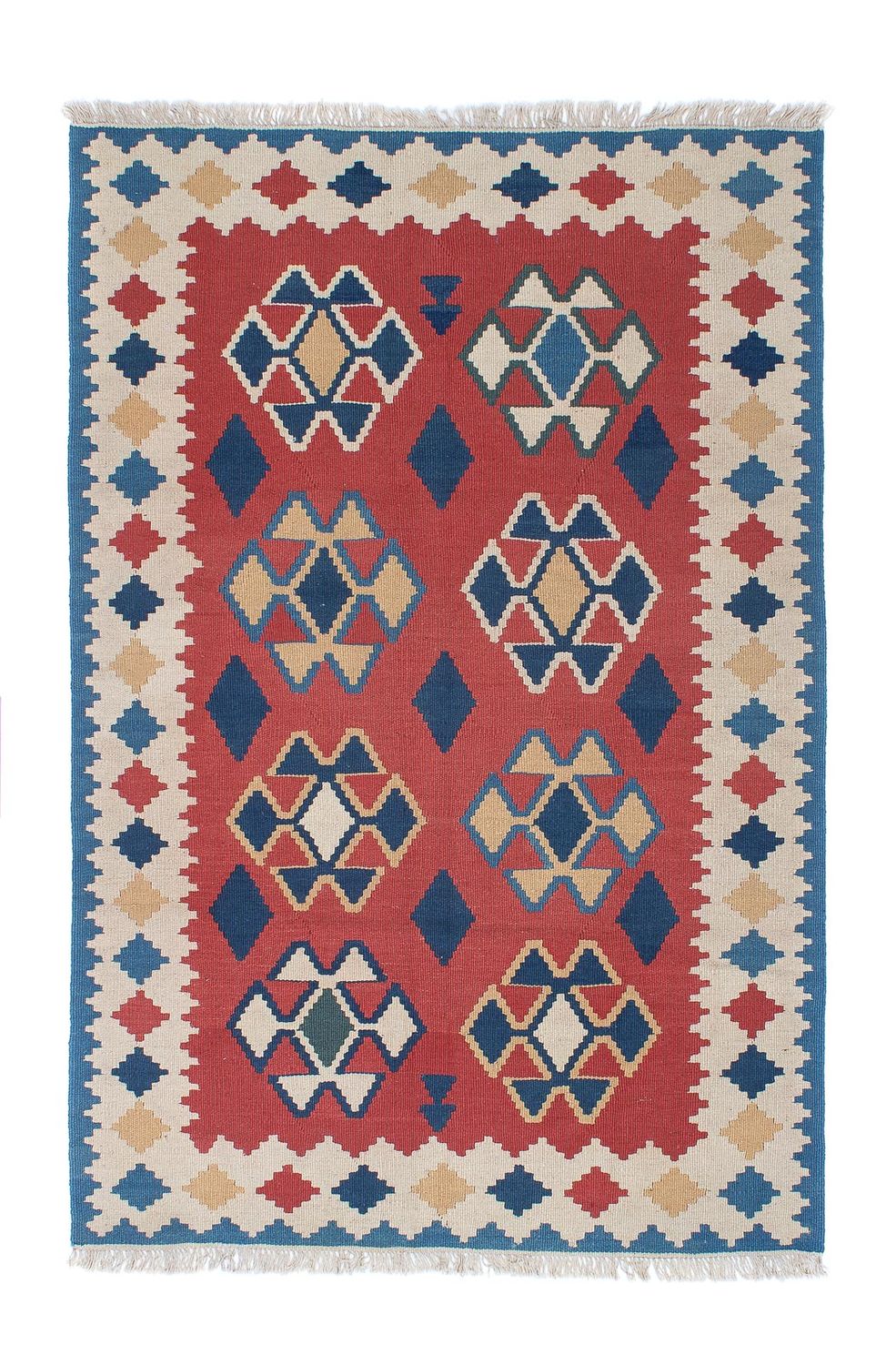 Kelim-tæppe - orientalsk - 180 x 120 cm - mørkerød