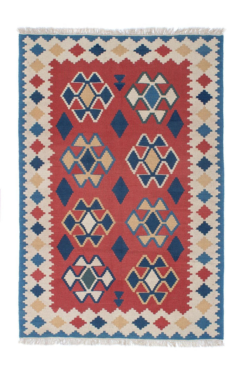 Kelim-tæppe - orientalsk - 180 x 120 cm - mørkerød