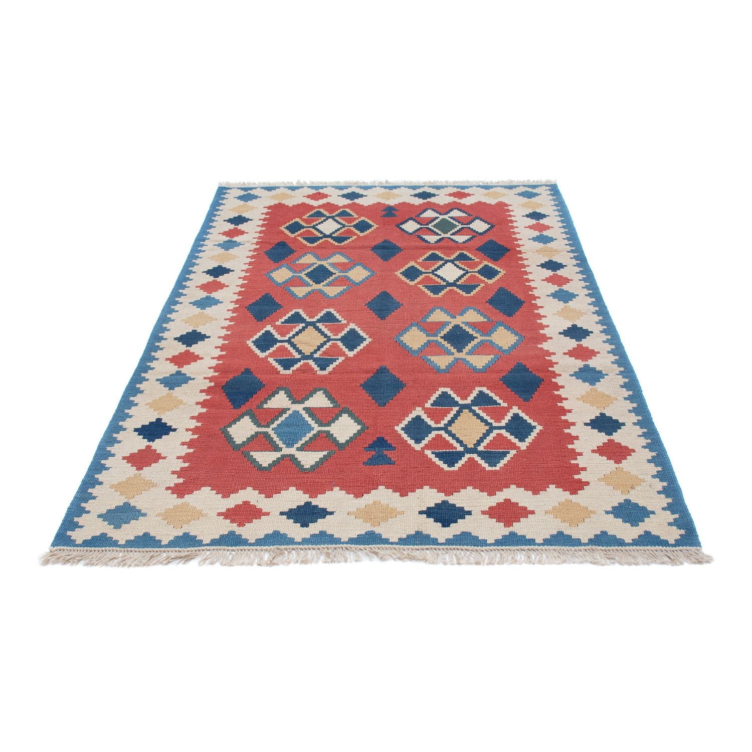 Kelim-tæppe - orientalsk - 180 x 120 cm - mørkerød