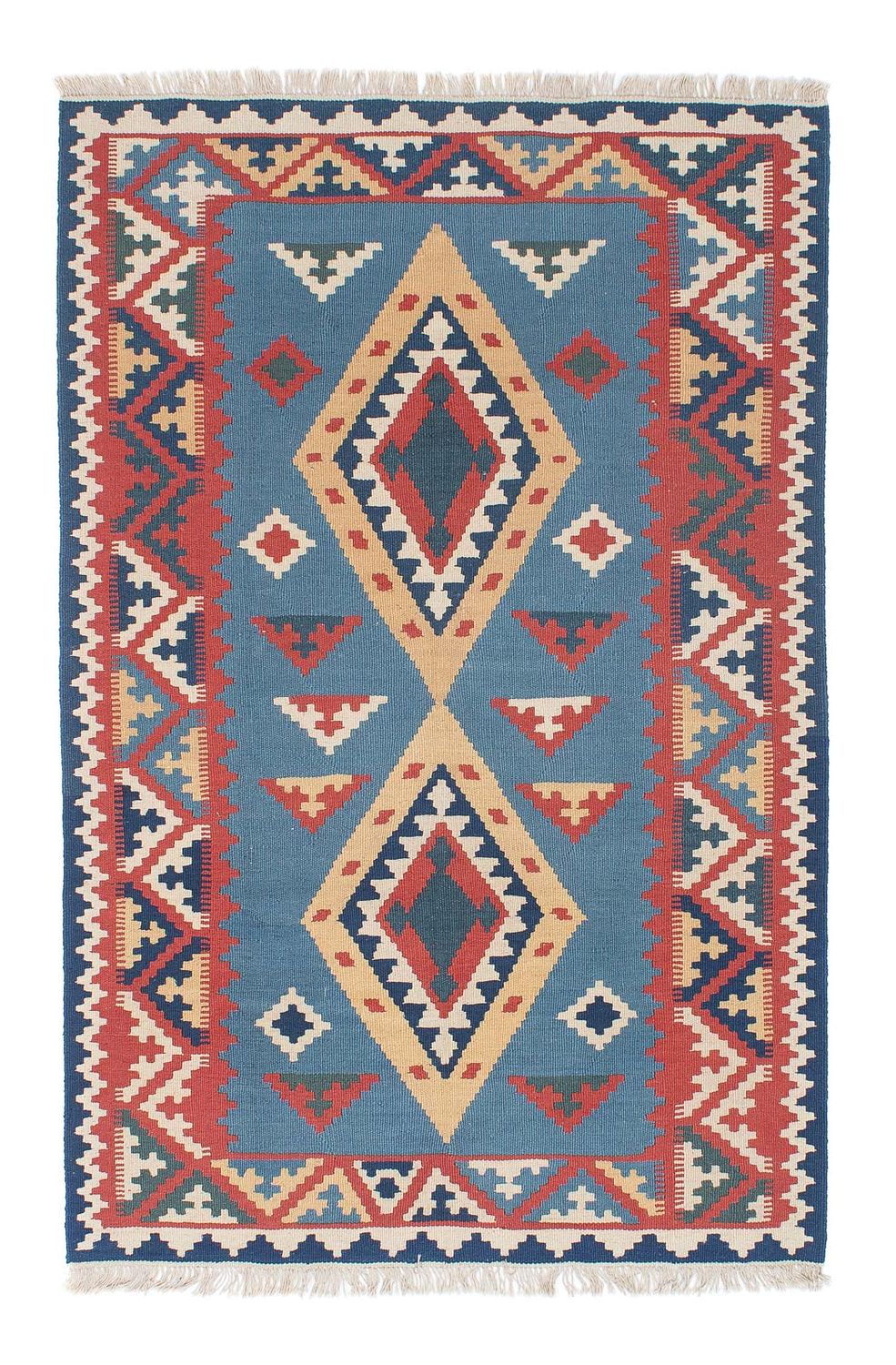 Kelim-tæppe - orientalsk - 183 x 121 cm - blå