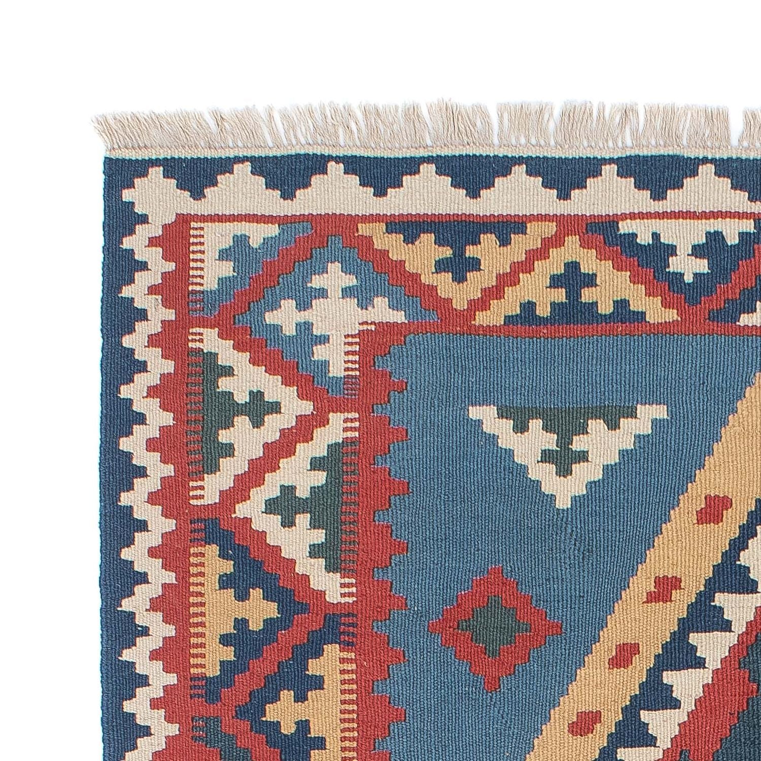 Kelim-tæppe - orientalsk - 183 x 121 cm - blå