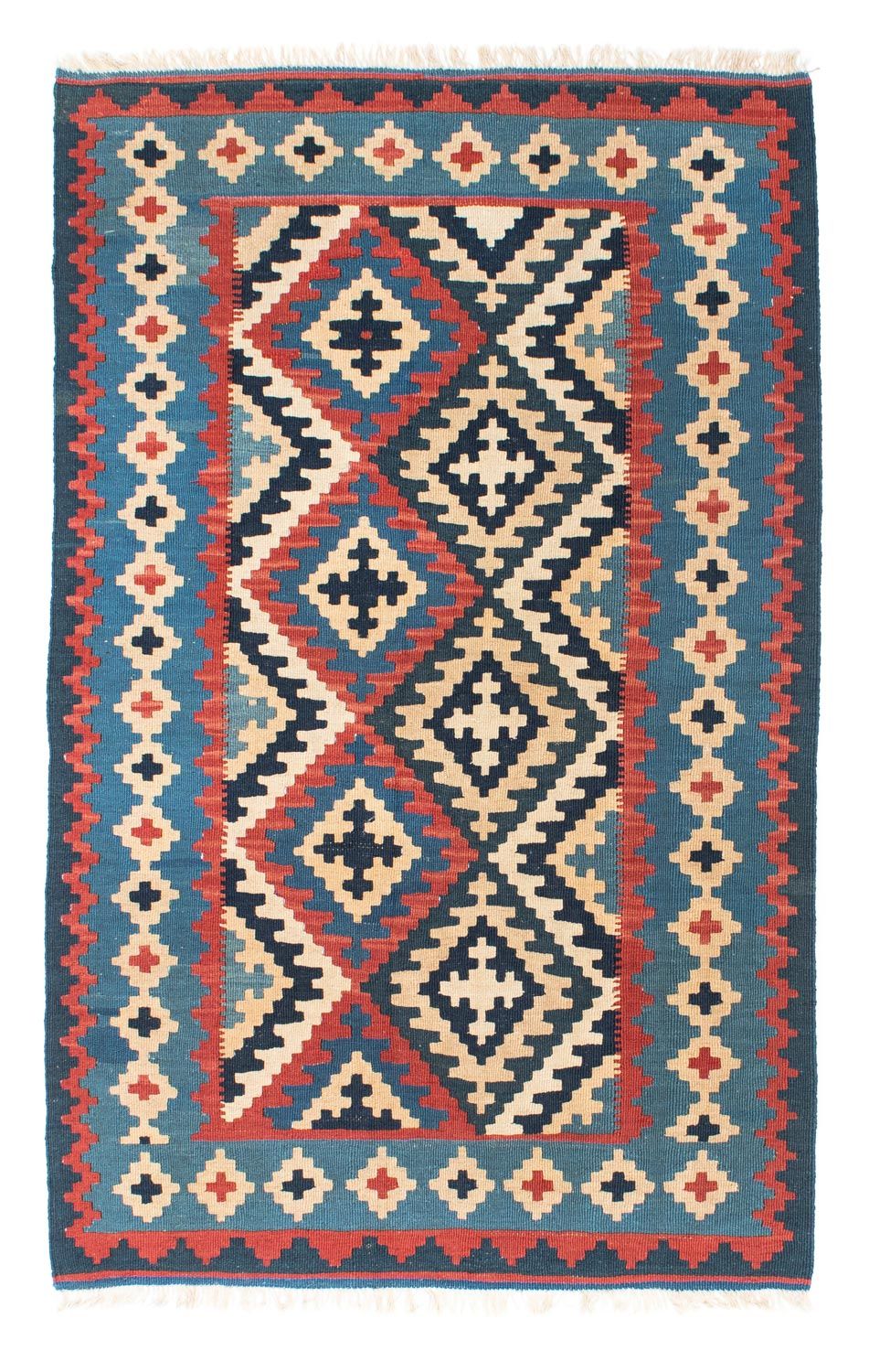 Kelim-tæppe - orientalsk - 160 x 103 cm - blå