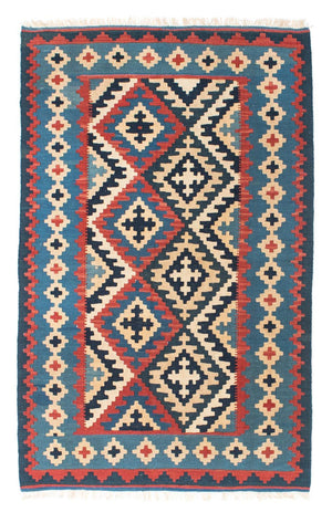 Kelim-tæppe - orientalsk - 160 x 103 cm - blå