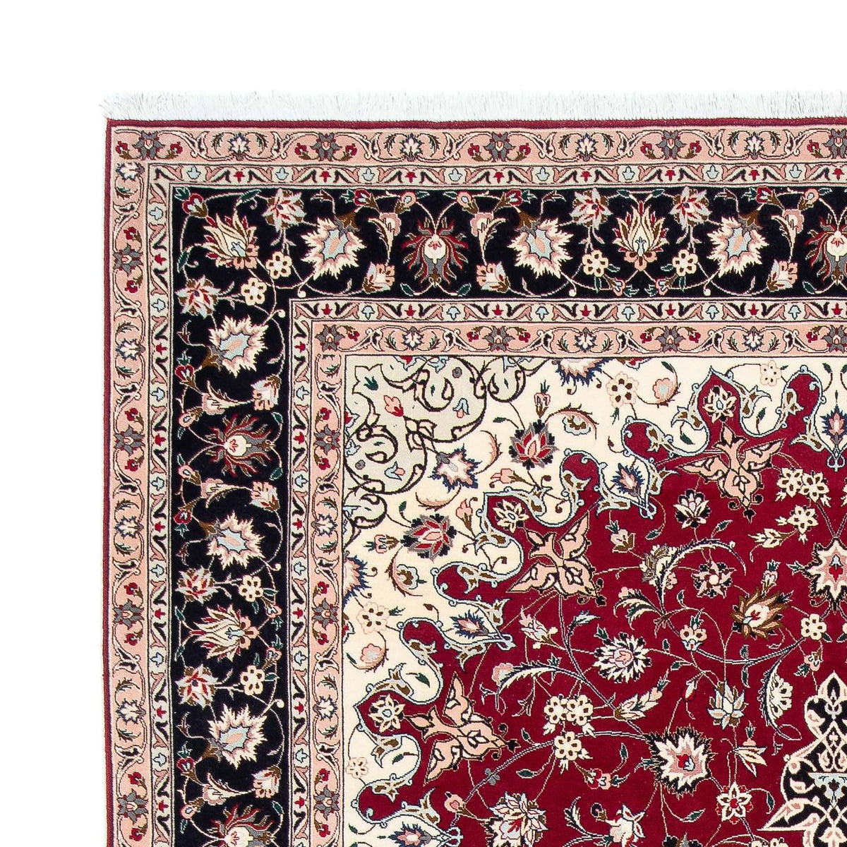 Persisk tæppe - Tabriz - Royal - 319 x 204 cm - mørkerød