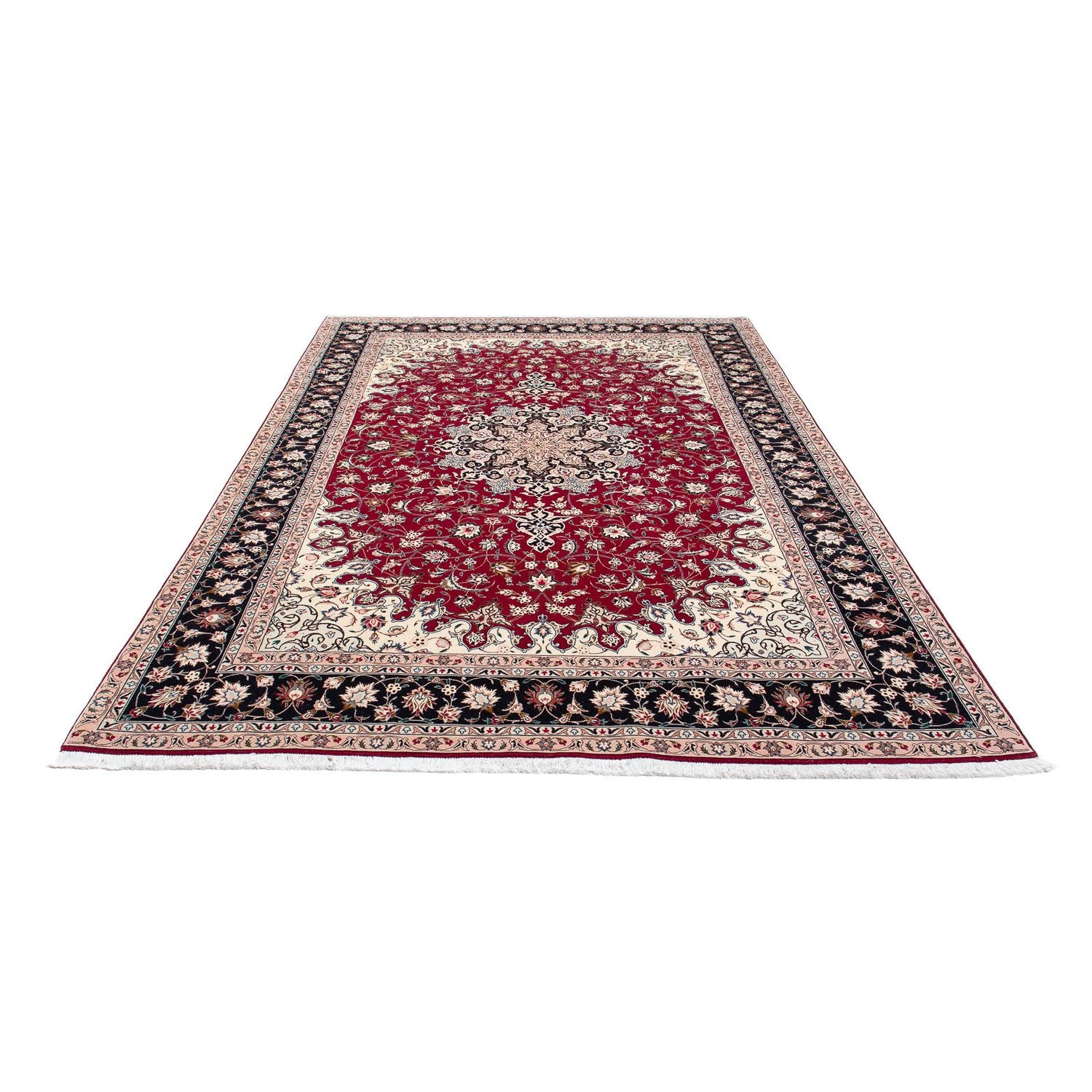 Persisk tæppe - Tabriz - Royal - 319 x 204 cm - mørkerød