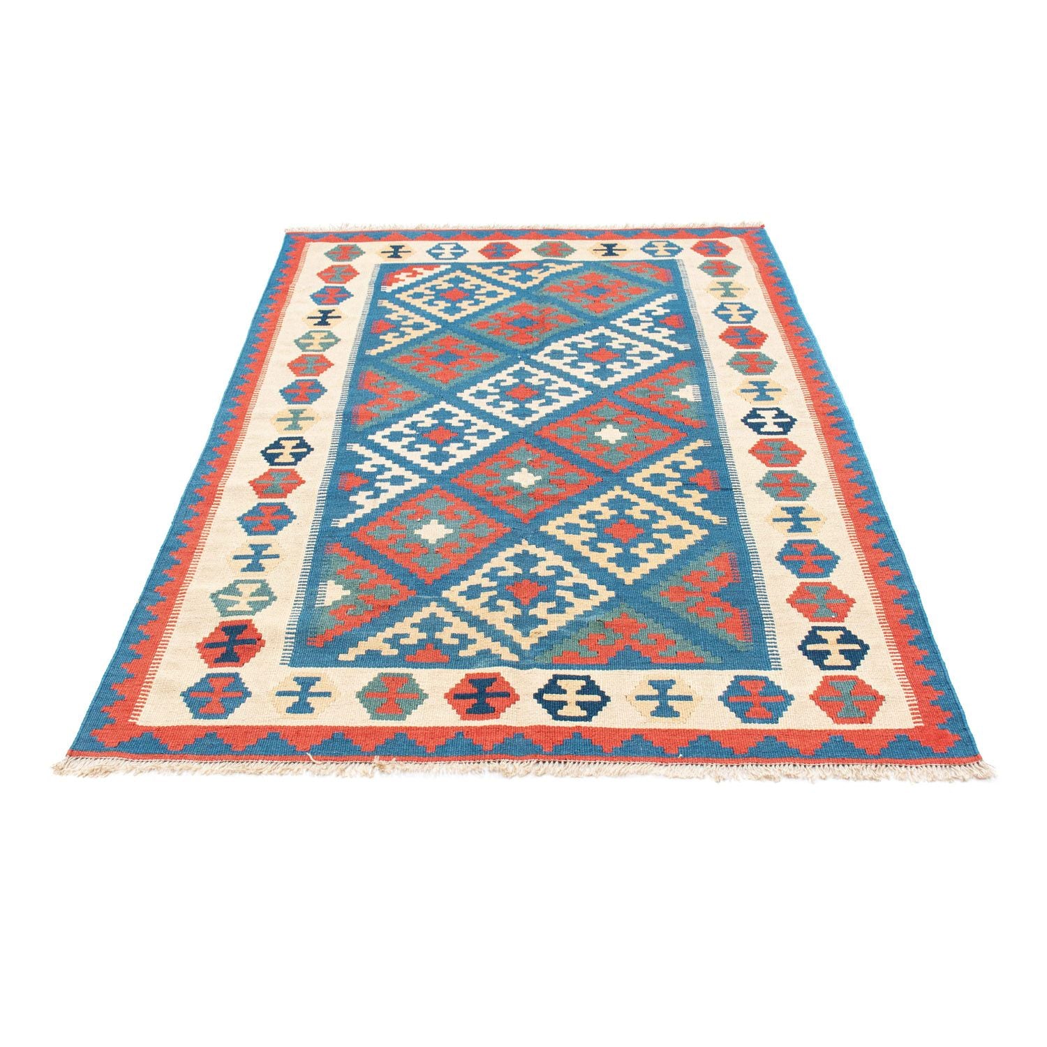 Kelim-tæppe - orientalsk - 177 x 122 cm - blå