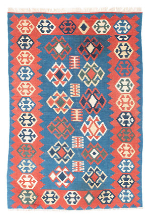Kelim-tæppe - orientalsk - 177 x 116 cm - blå