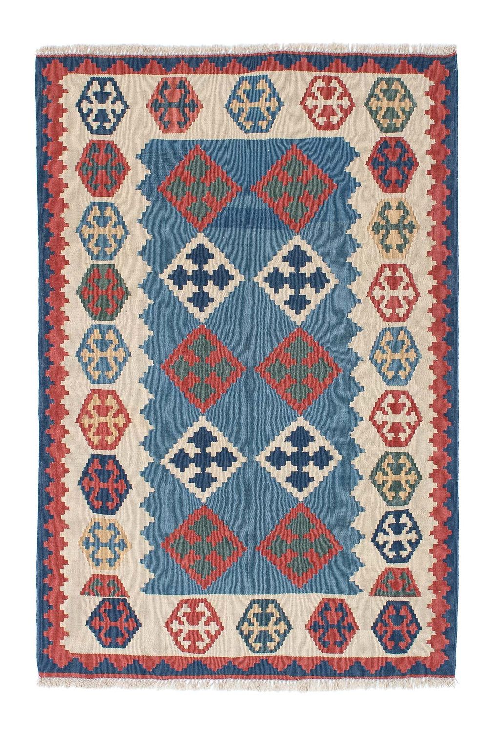 Kelim-tæppe - orientalsk - 168 x 115 cm - blå