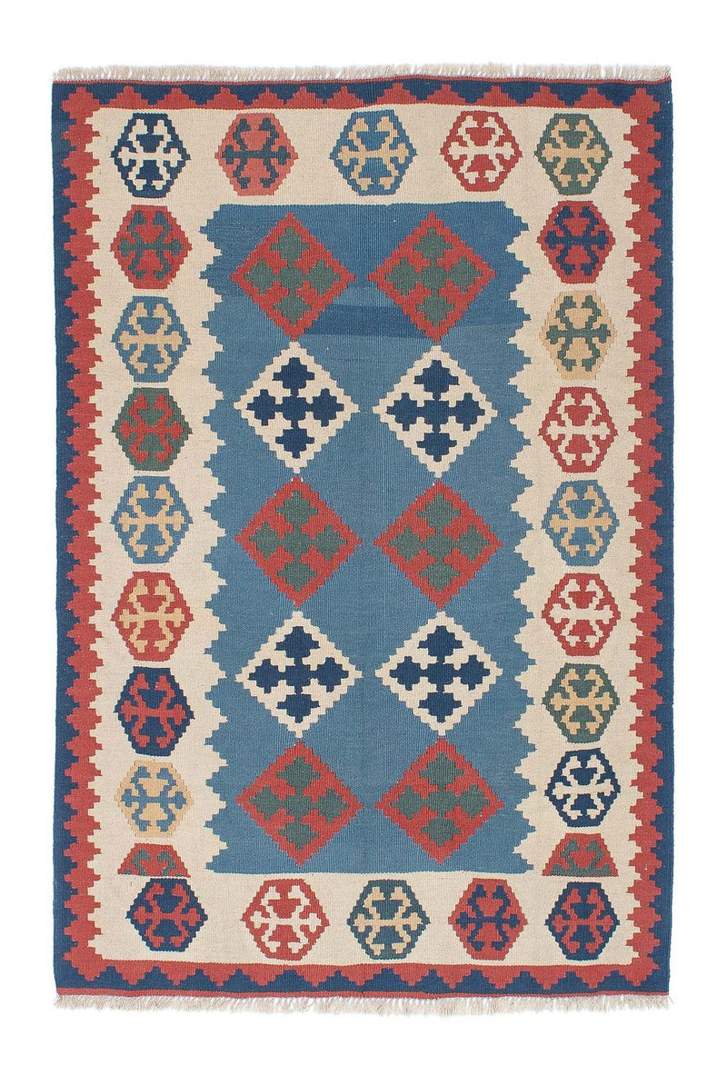 Kelim-tæppe - orientalsk - 168 x 115 cm - blå