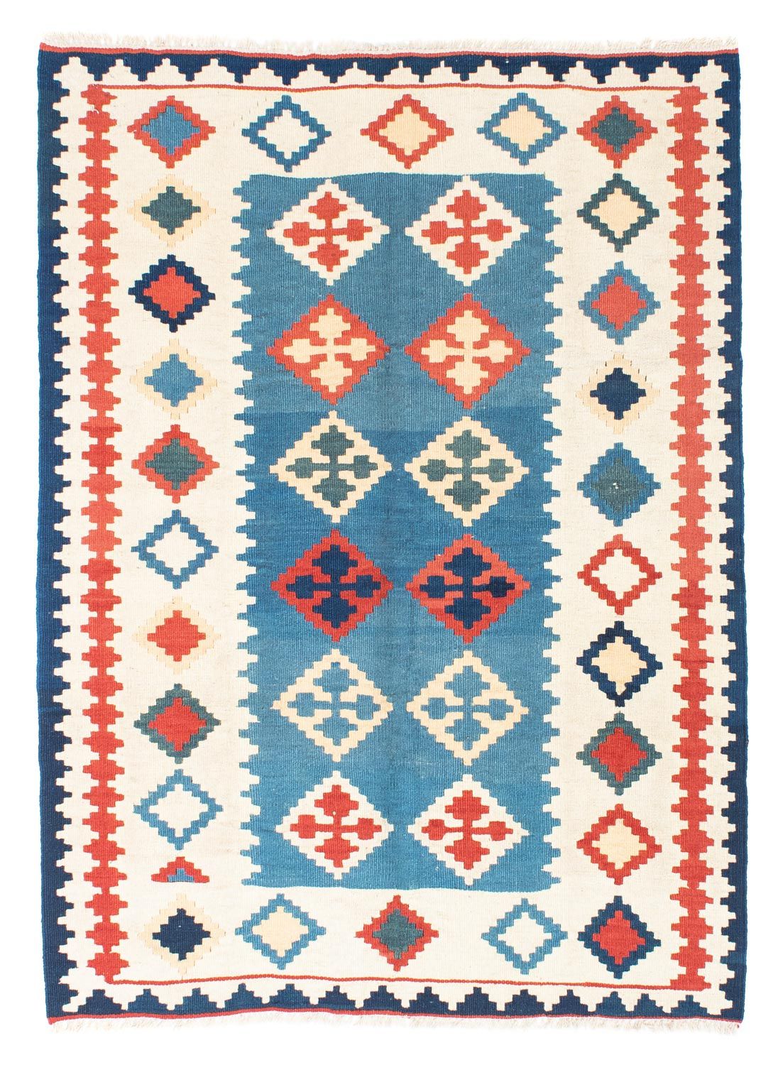 Kelim-tæppe - orientalsk - 168 x 122 cm - blå