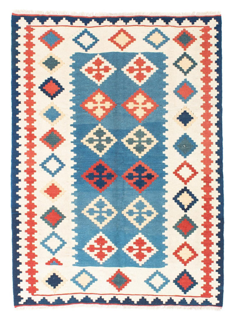 Kelim-tæppe - orientalsk - 168 x 122 cm - blå