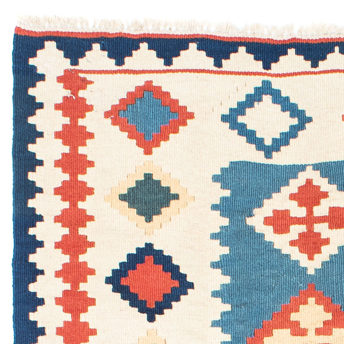 Kelim-tæppe - orientalsk - 168 x 122 cm - blå