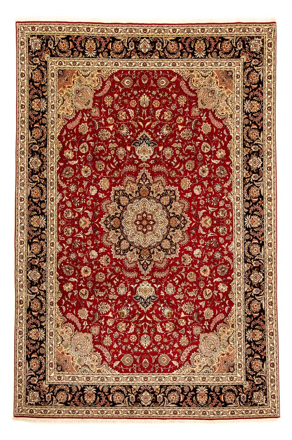 Persisk tæppe - Tabriz - Royal - 367 x 253 cm - mørkerød