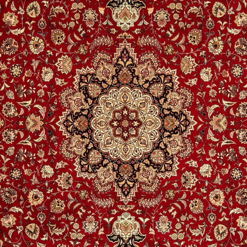 Persisk tæppe - Tabriz - Royal - 367 x 253 cm - mørkerød