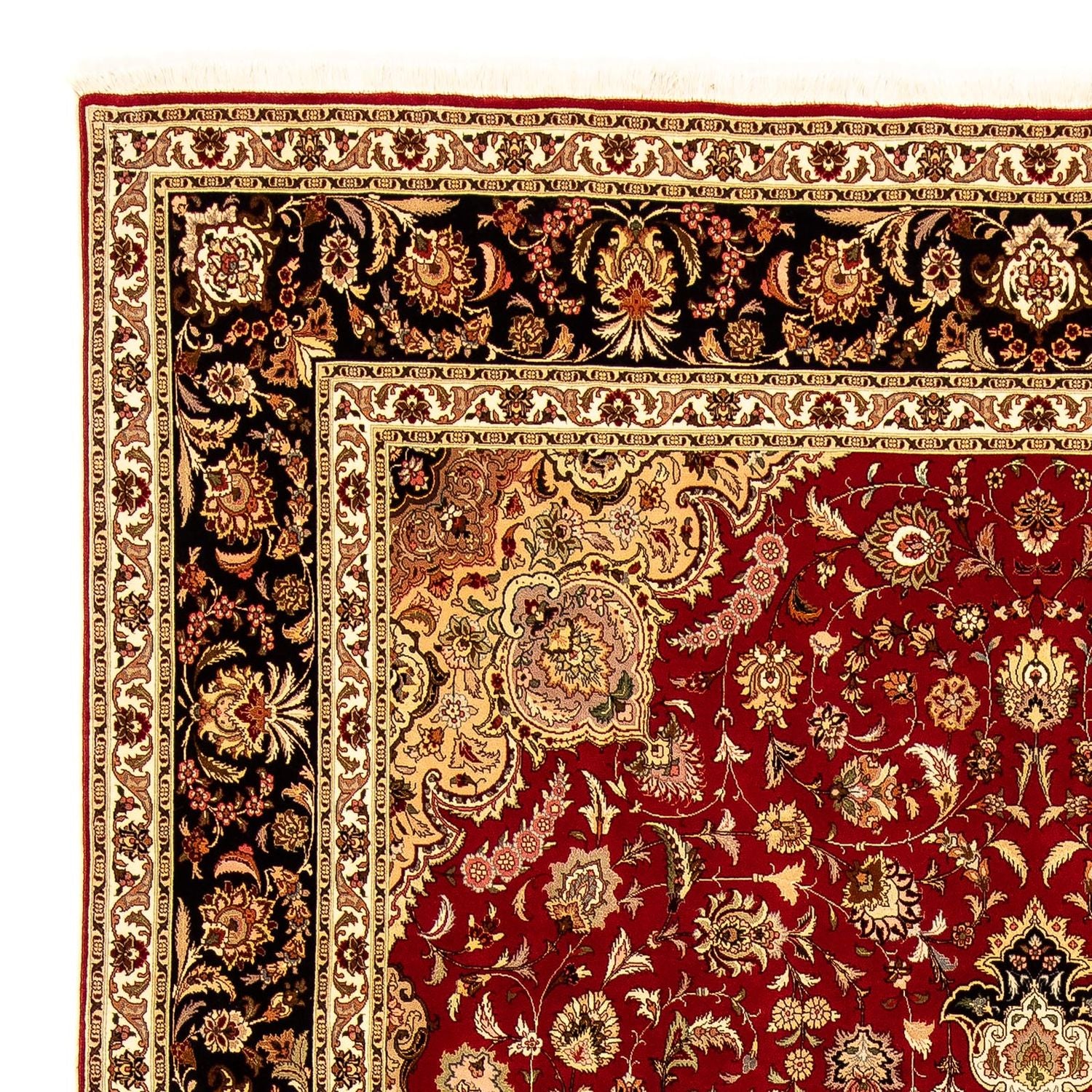 Persisk tæppe - Tabriz - Royal - 367 x 253 cm - mørkerød